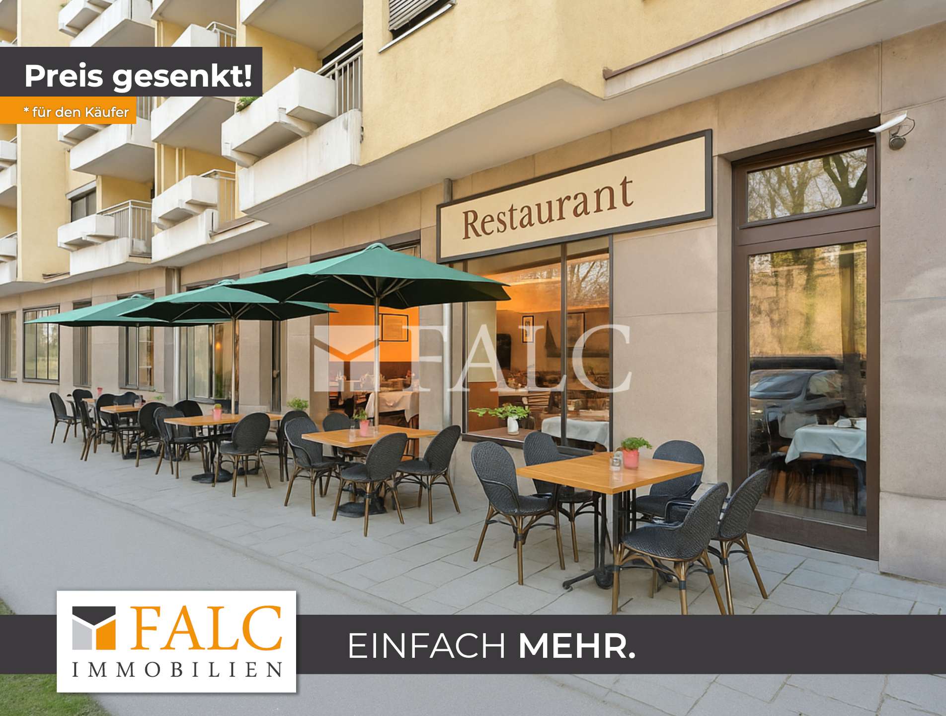 Restaurant mit Außentischen KI generiert